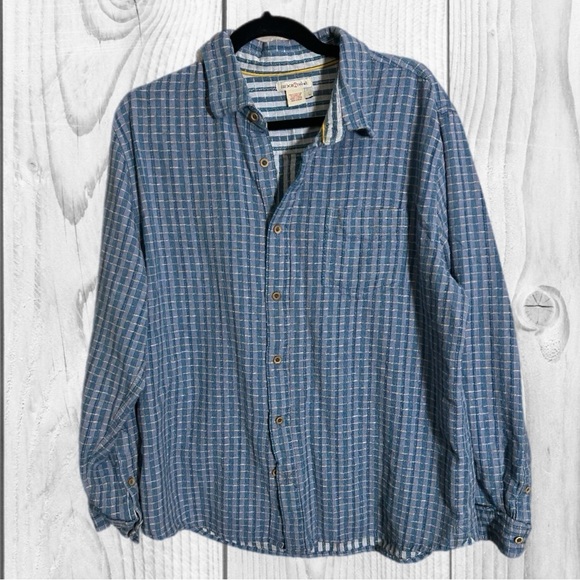 Carbon2Calbot Casual Blue Plaid Button-Down Shirt for Men size Large - Picture 1 of 6